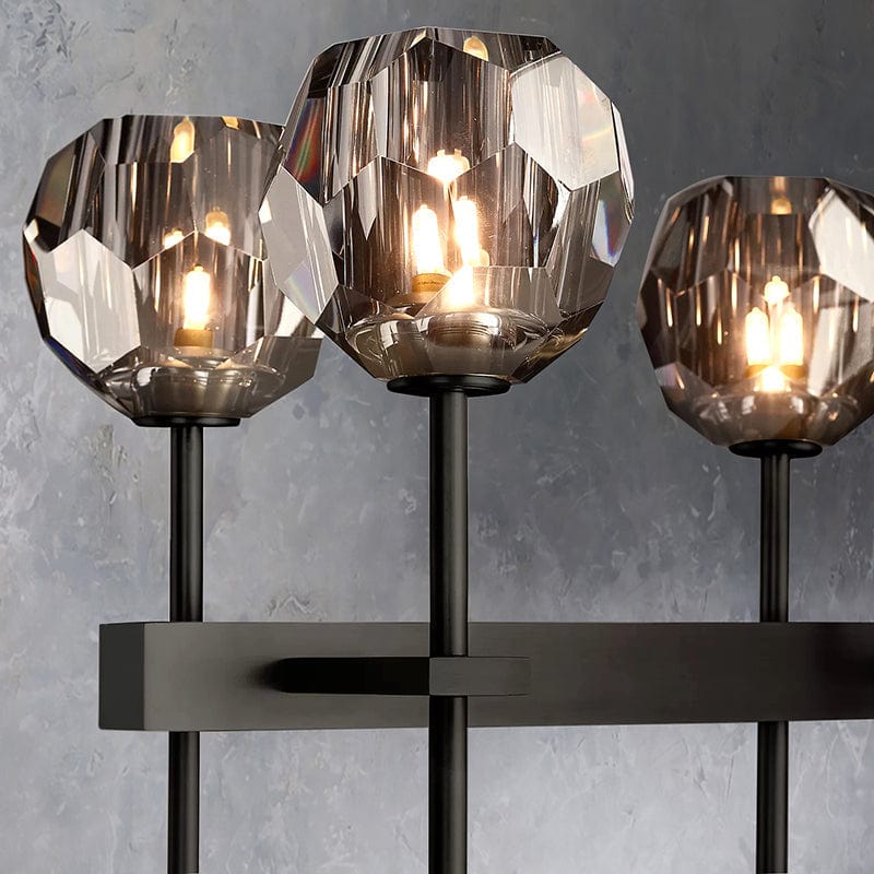 Boule Cristal Double Linear Chandelier 60" - Franing