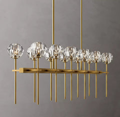 Boule Cristal Double Linear Chandelier 60" - Franing