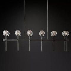 Boule Cristal Double Linear Chandelier 60" - Franing