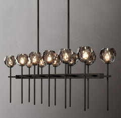 Boule Cristal Double Linear Chandelier 60" - Franing