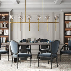 Boule Cristal Double Linear Chandelier 60" - Franing