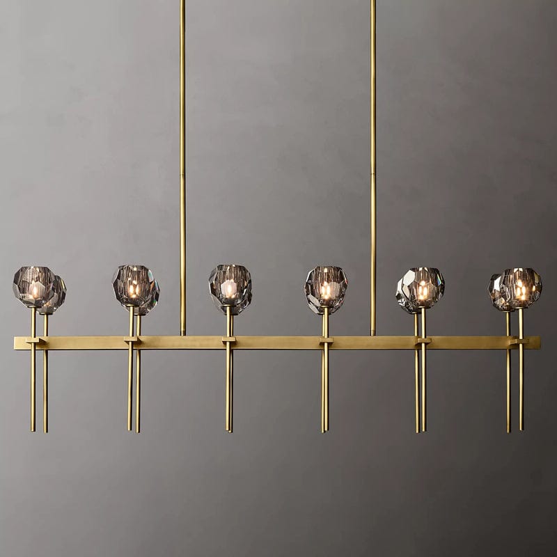 Boule Cristal Double Linear Chandelier 60" - Franing