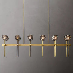 Boule Cristal Double Linear Chandelier 60" - Franing