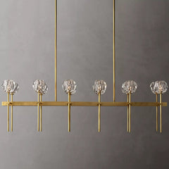 Boule Cristal Double Linear Chandelier 60" - Franing