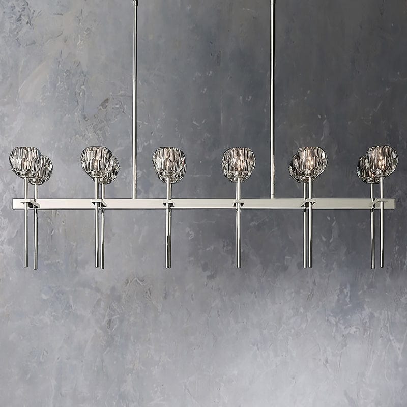 Boule Cristal Double Linear Chandelier 60" - Franing