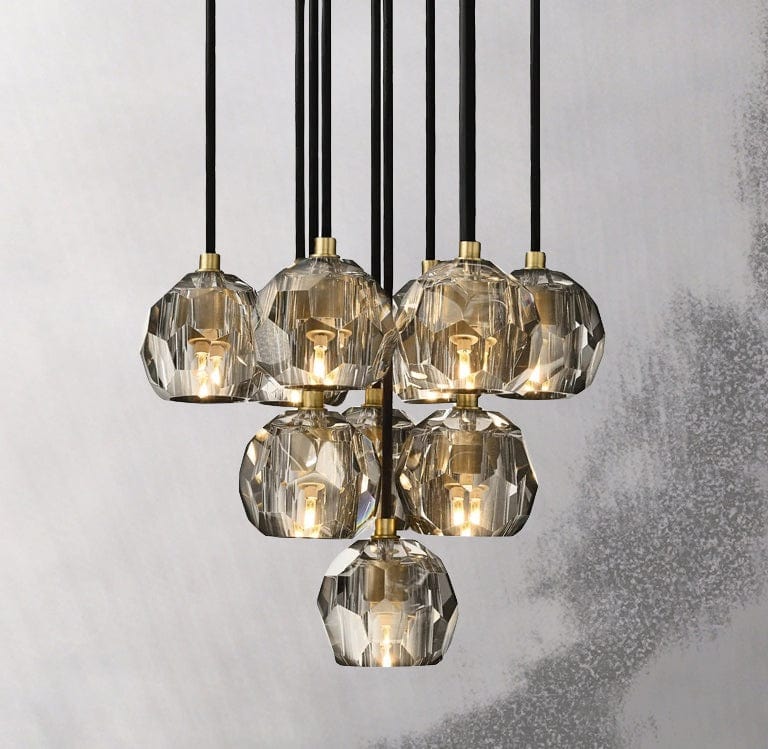 Boule Crystal Round Cluster Chandelier 14" - Franing