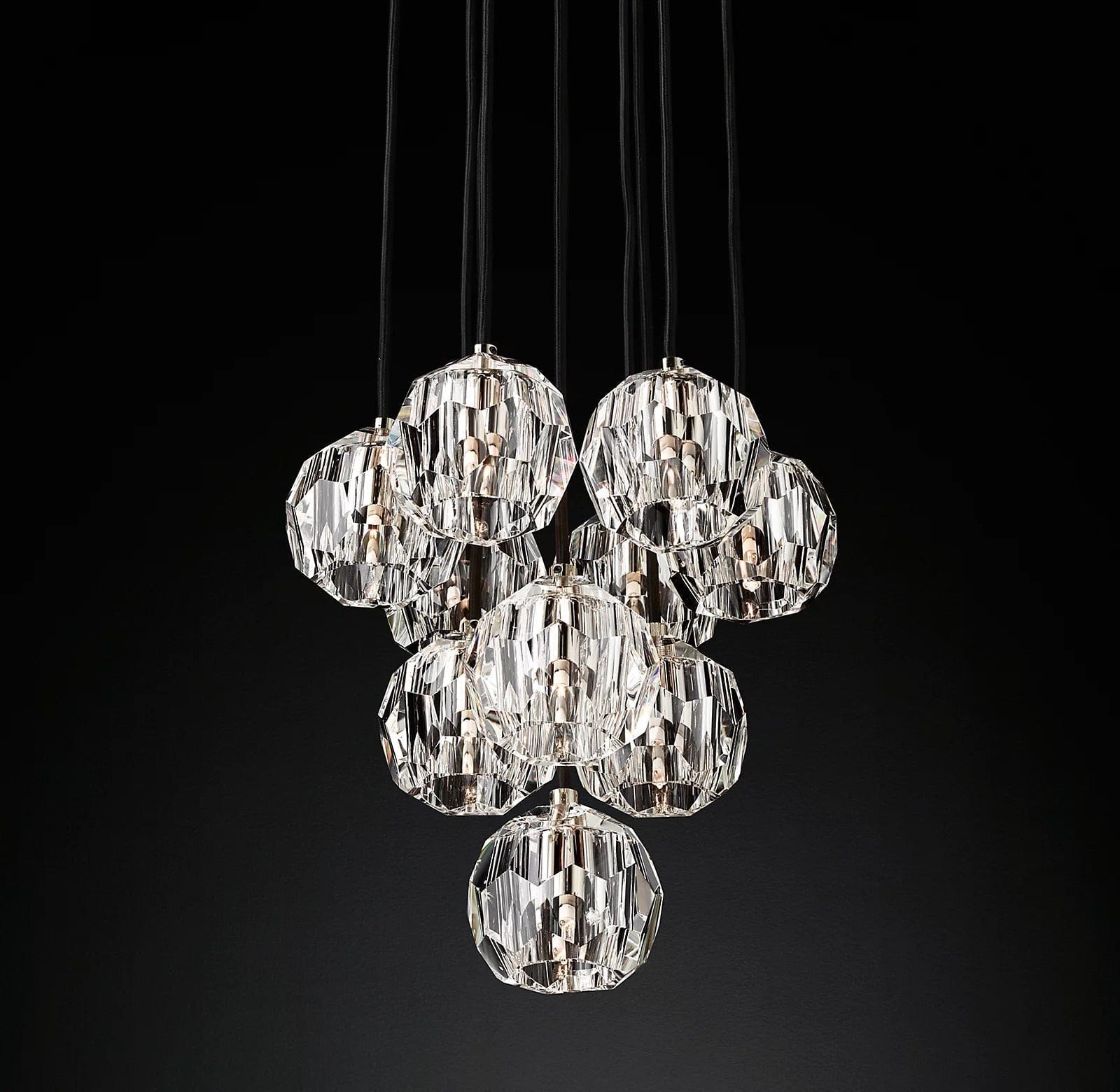 Boule Crystal Round Cluster Chandelier 14" - Franing