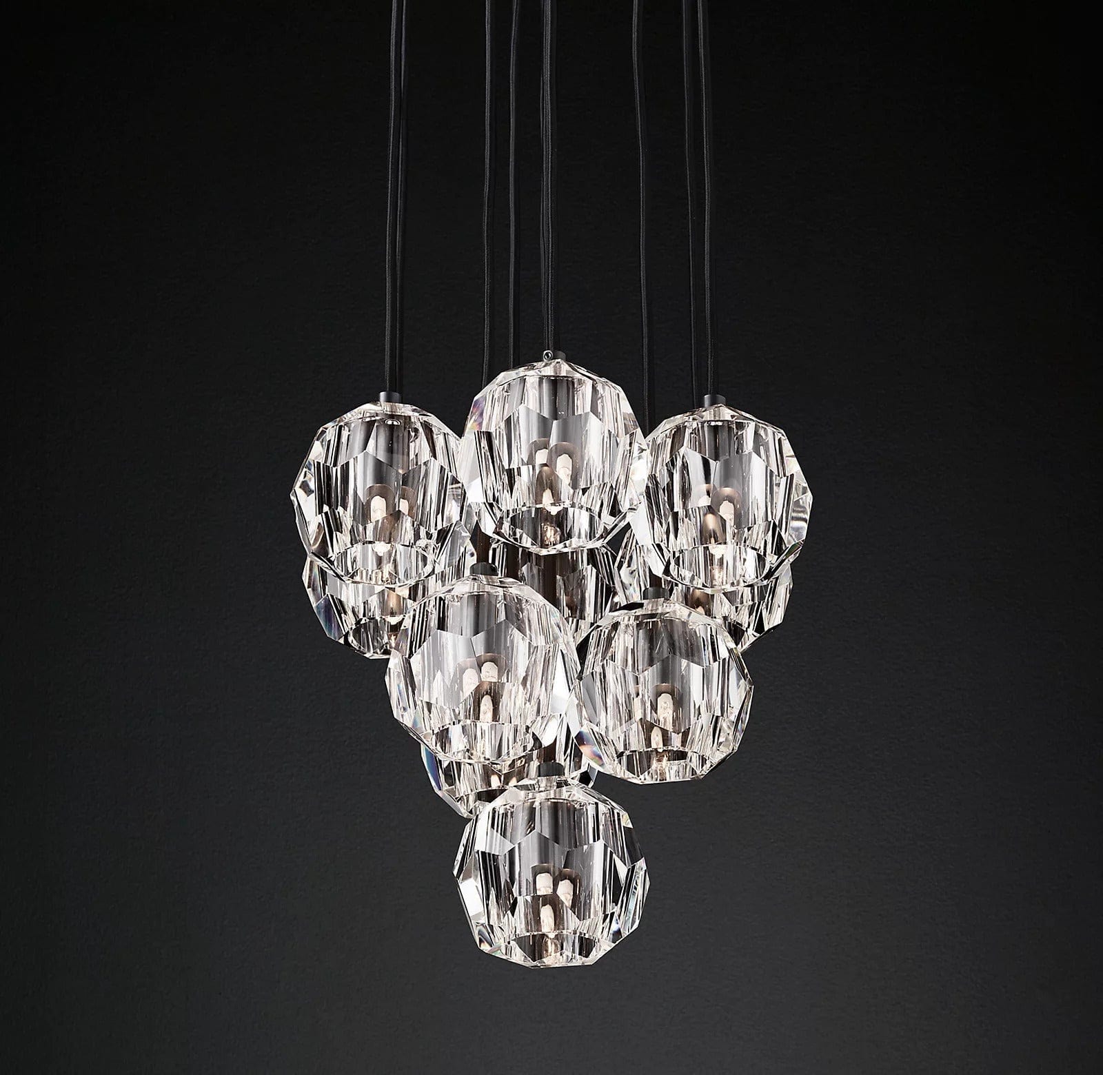 Boule Crystal Round Cluster Chandelier 14" - Franing