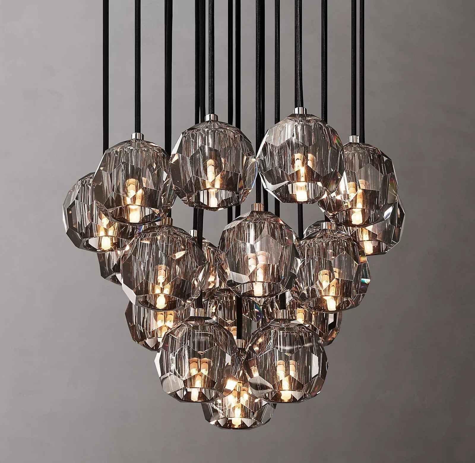 Franing Chandelier,SHOP ALL,crystal chandelier,Ceiling Boule Crystal Round Cluster Chandelier 19"