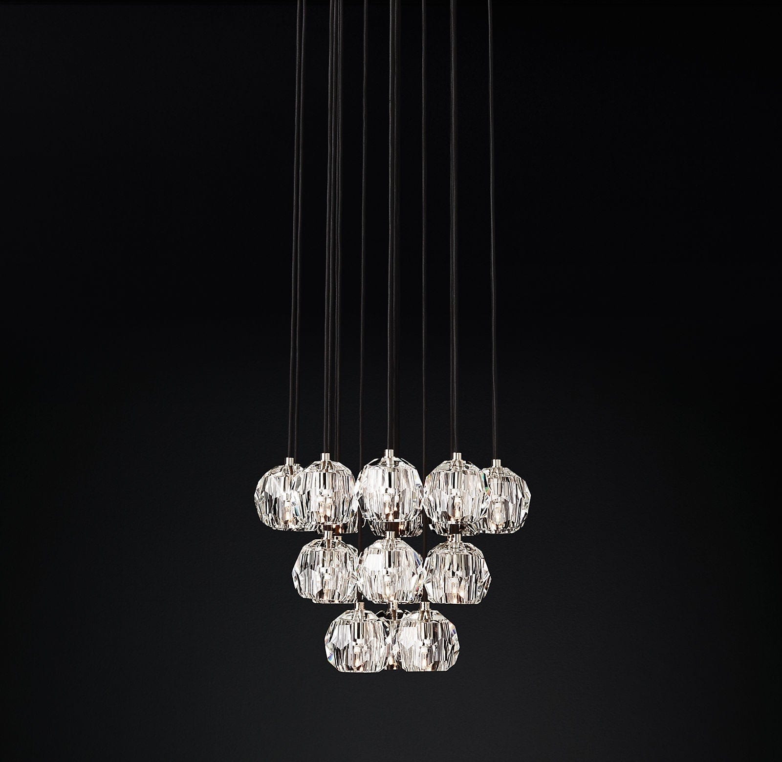 Franing Chandelier,SHOP ALL,crystal chandelier,Ceiling Boule Crystal Round Cluster Chandelier 19"