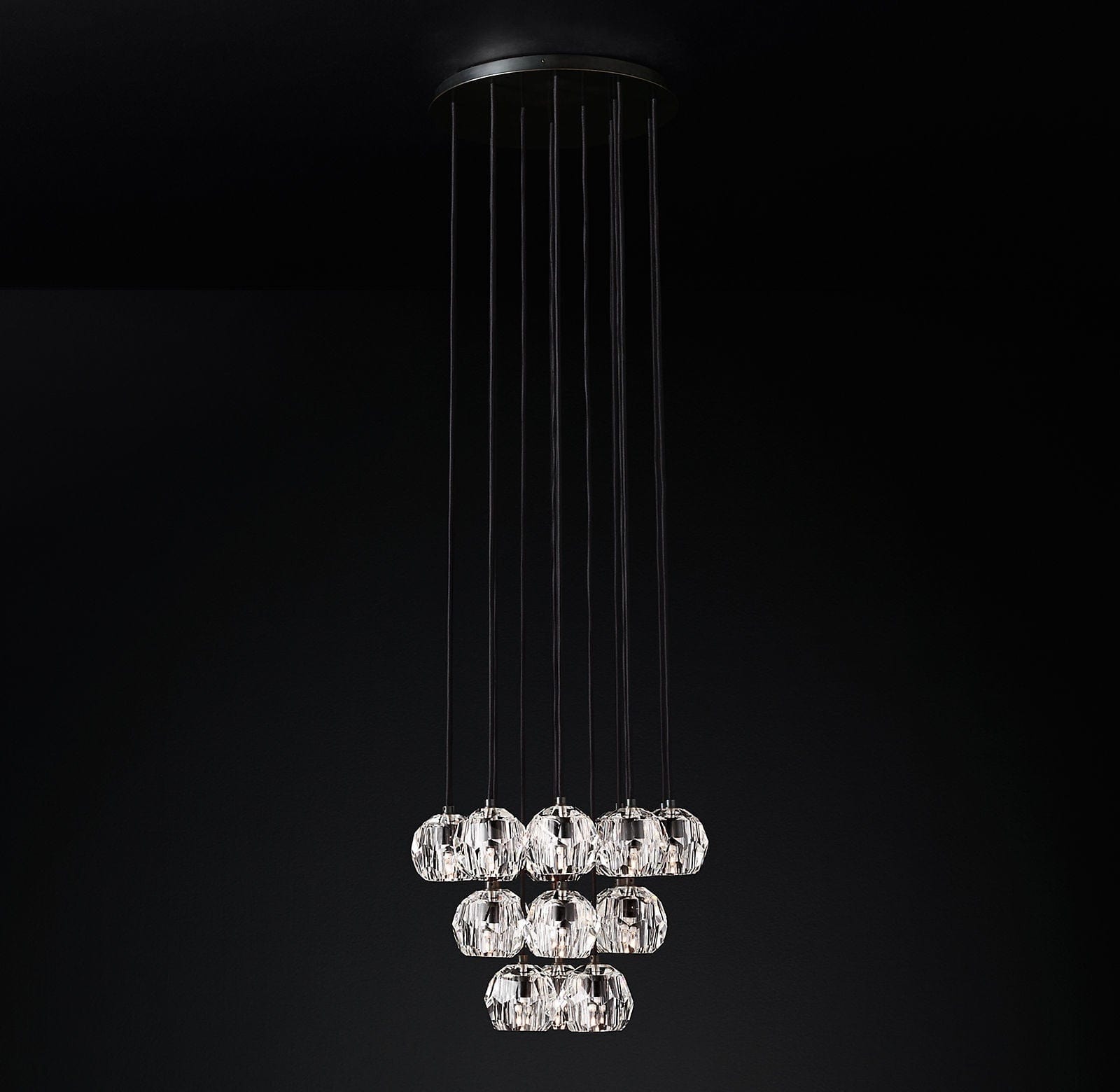 Franing Chandelier,SHOP ALL,crystal chandelier,Ceiling Boule Crystal Round Cluster Chandelier 19"