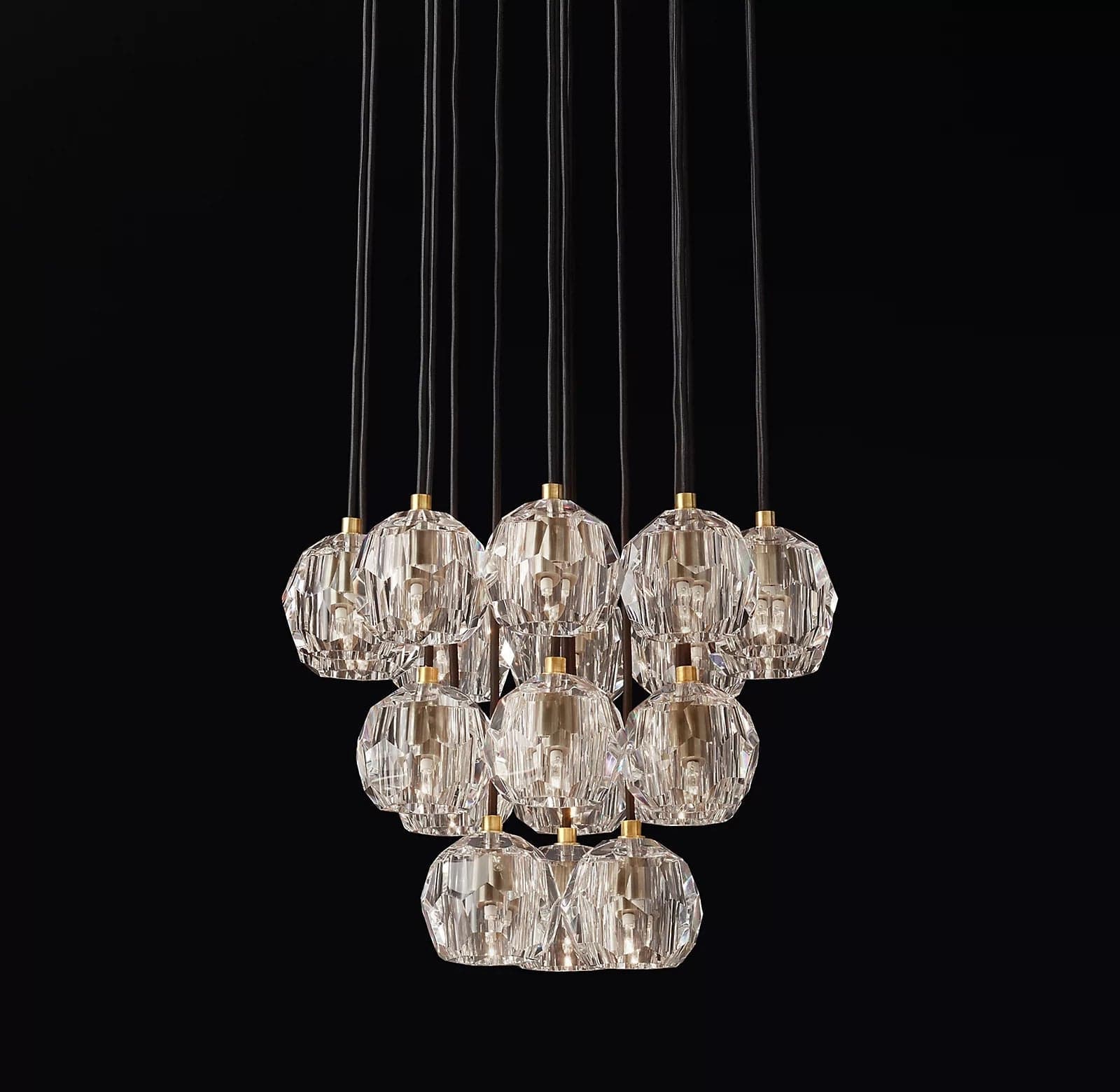 Franing Chandelier,SHOP ALL,crystal chandelier,Ceiling Boule Crystal Round Cluster Chandelier 19"