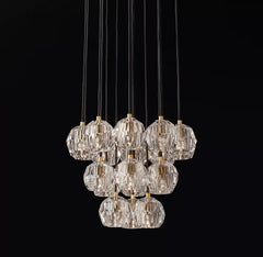 Franing Chandelier,SHOP ALL,crystal chandelier,Ceiling Boule Crystal Round Cluster Chandelier 19"