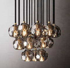 Franing Chandelier,SHOP ALL,crystal chandelier,Ceiling Boule Crystal Round Cluster Chandelier 19"