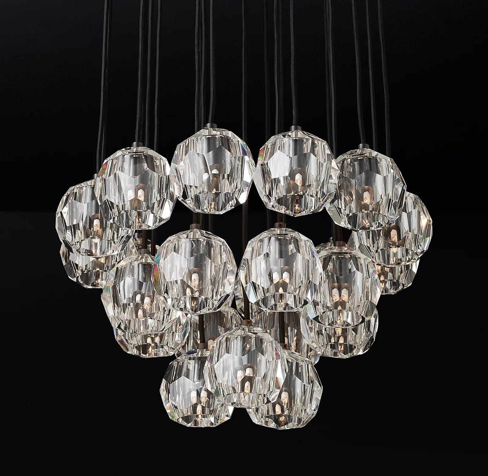 Boule Crystal Round Cluster Chandelier 24" - Franing