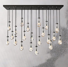Franing Chandelier,SHOP ALL,crystal chandelier,Ceiling Bronze Raindrop Linear Chandelier 72", Rain Chandelier