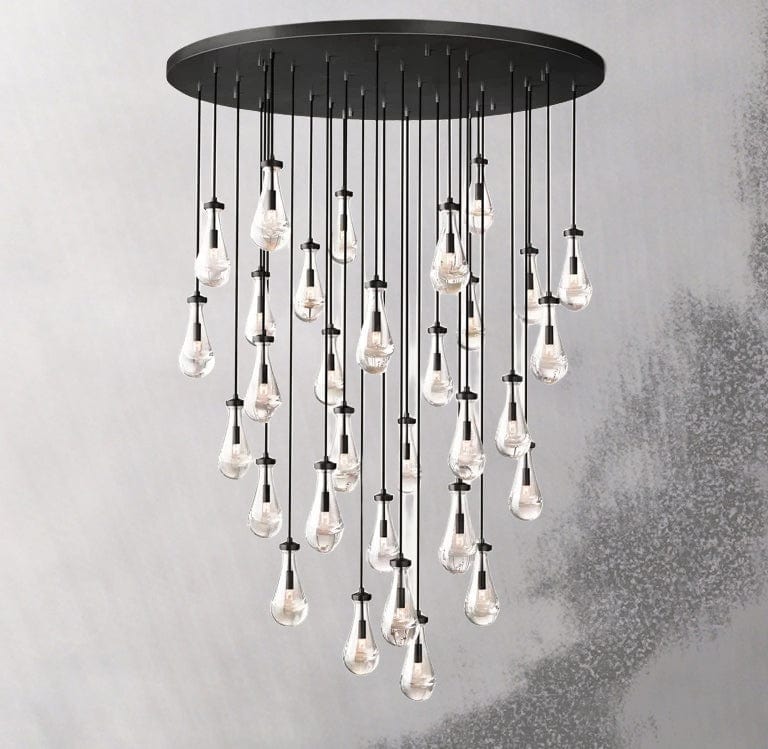 Franing Chandelier,SHOP ALL,crystal chandelier,Ceiling Bronze Raindrop Round Chandelier 60", Rain Chandelier