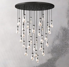 Franing Chandelier,SHOP ALL,crystal chandelier,Ceiling Bronze Raindrop Round Chandelier 60", Rain Chandelier