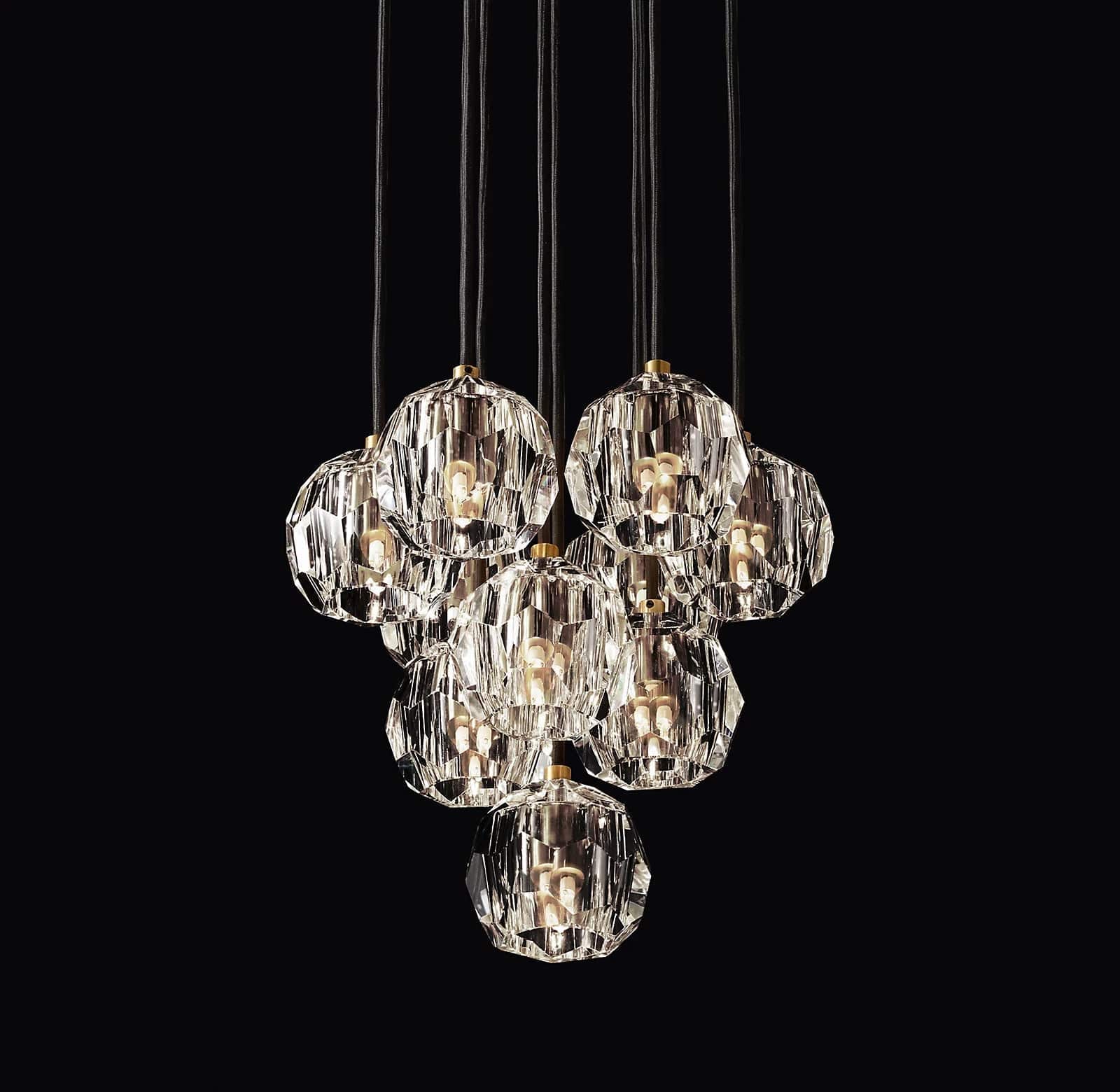 Boule Crystal Round Cluster Chandelier 14" - Franing