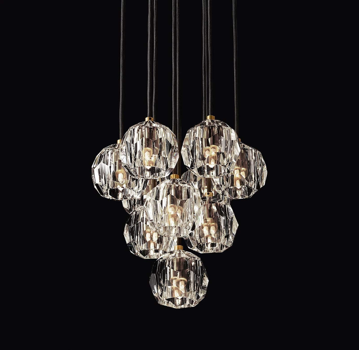 Boule Crystal Round Cluster Chandelier 14" - Franing