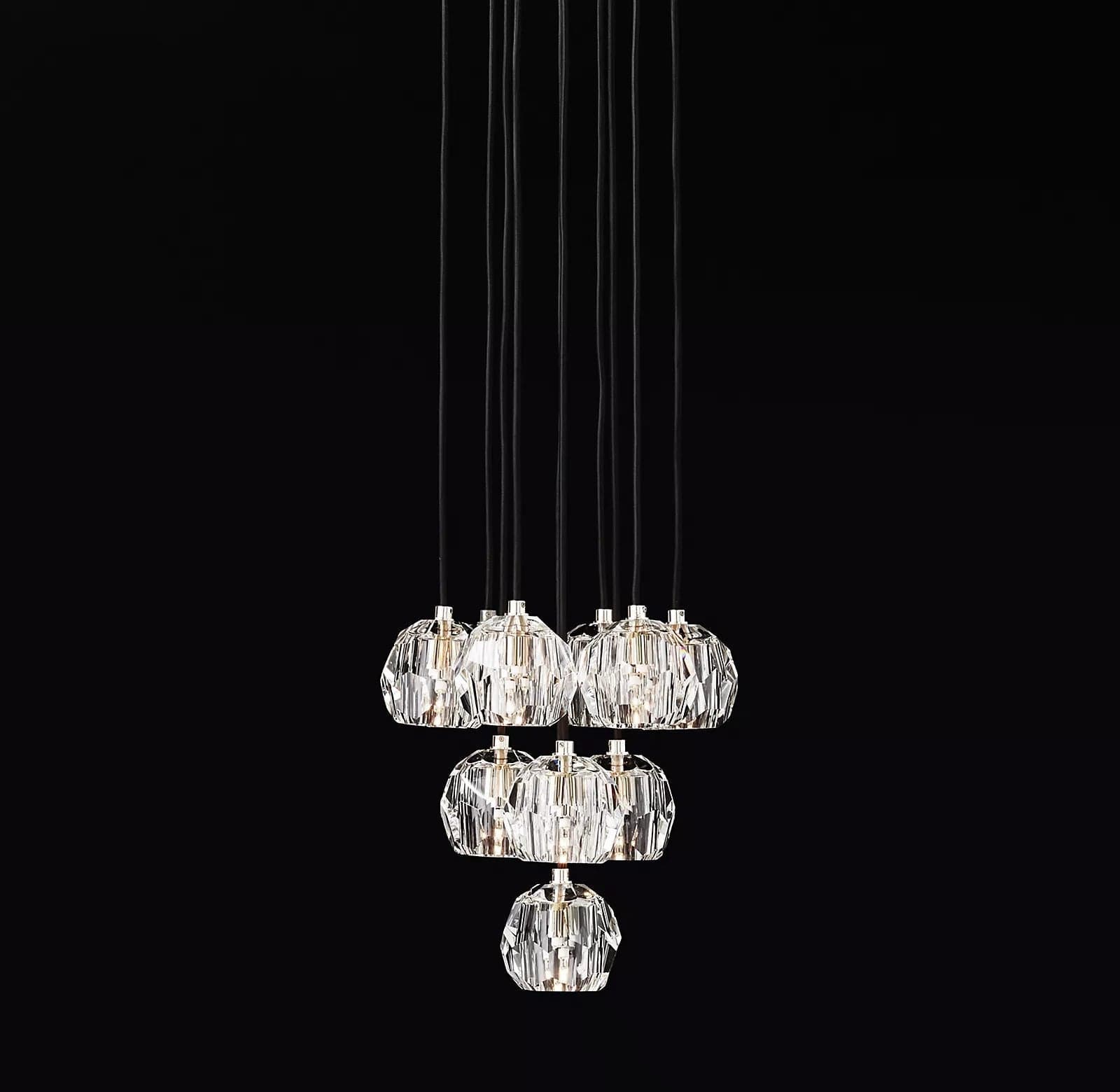 Boule Crystal Round Cluster Chandelier 14" - Franing