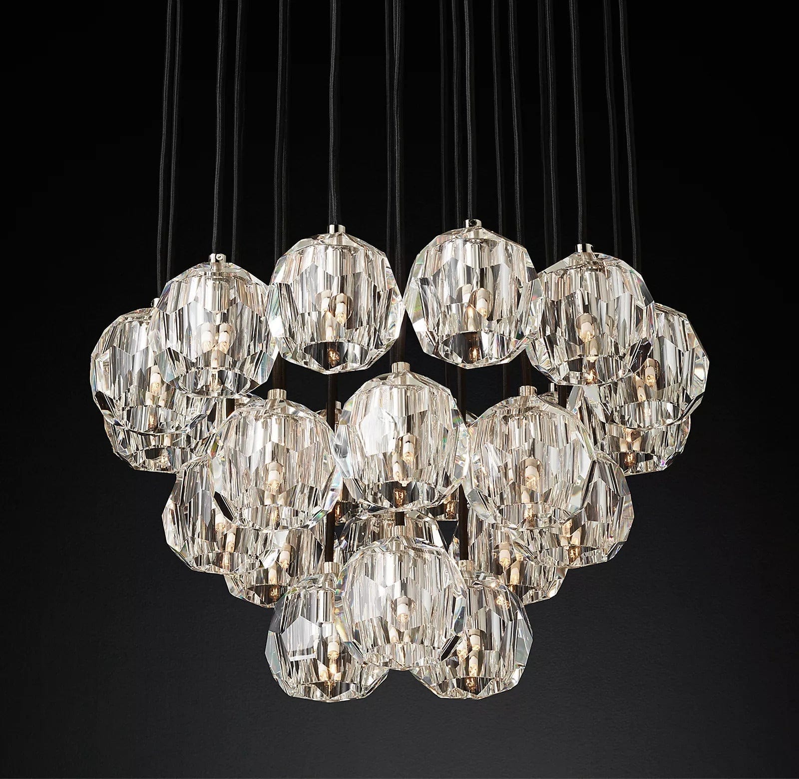 Boule Crystal Round Cluster Chandelier 24" - Franing