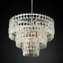 Franing Chandelier,SHOP ALL,glass chandelier 3-Tier 36" / Polished Nickel Mariogold Multi-Tier Crystal Chain Round Chandelier 36" 48" 60"