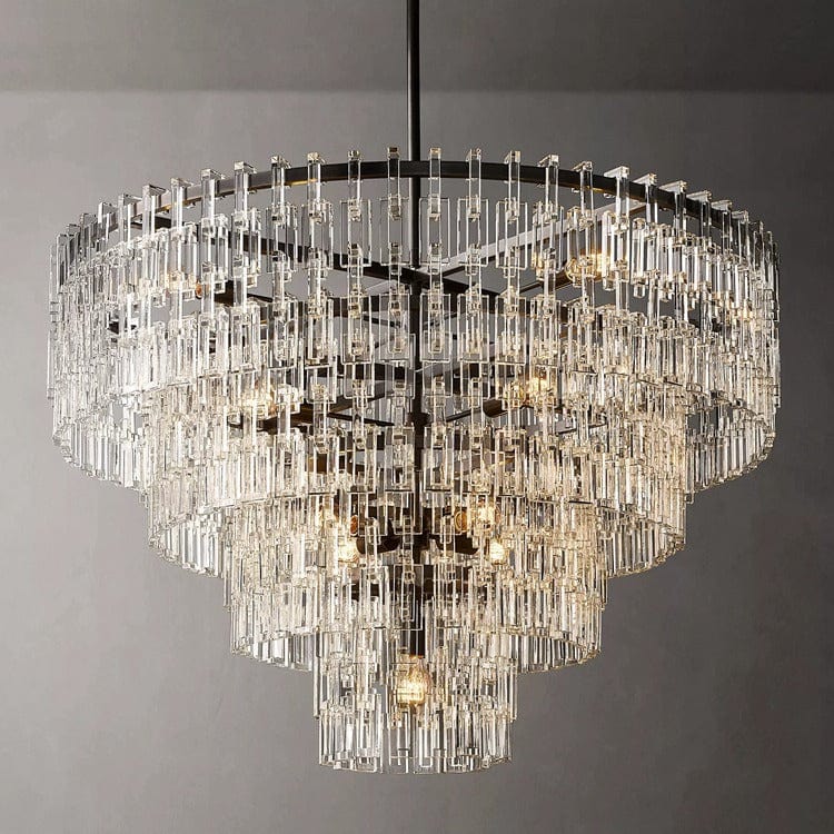 Franing Chandelier,SHOP ALL,glass chandelier 4-Tier 48" / Bronze Mariogold Multi-Tier Crystal Chain Round Chandelier 36" 48" 60"