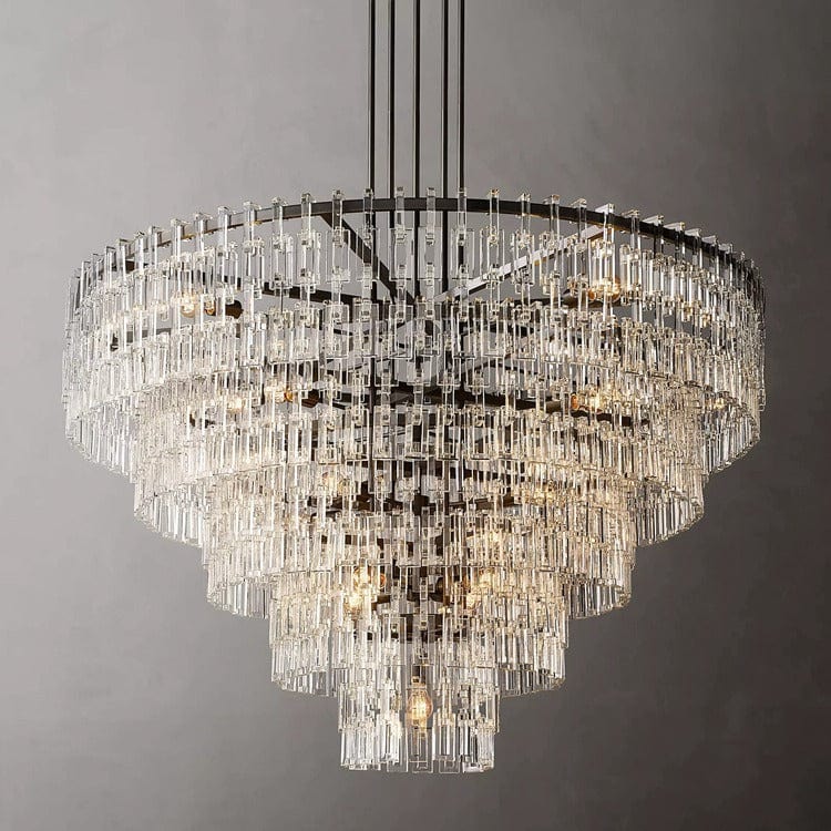 Franing Chandelier,SHOP ALL,glass chandelier 5-Tier 60" / Bronze Mariogold Multi-Tier Crystal Chain Round Chandelier 36" 48" 60"