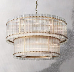 Franing Chandelier,SHOP ALL,glass chandelier Antiqued Brass San Marcon 2-Tier Round Chandelier 48"