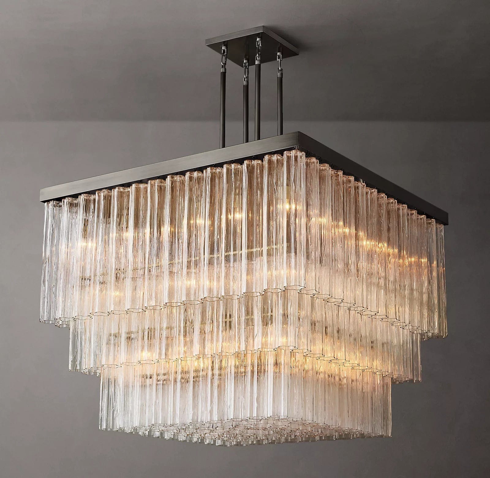 Franing Chandelier,SHOP ALL,glass chandelier Cielitoe Square Chandelier 45″ 25-Lights / 60'' （Customized）