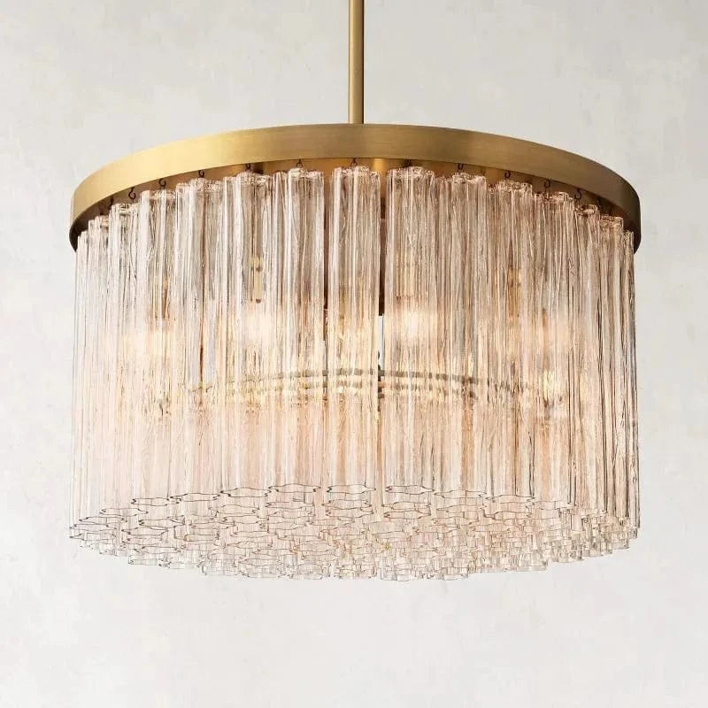 Franing Chandelier,SHOP ALL,glass chandelier Lacquered Brass Cielitoe Round Chandelier 36''