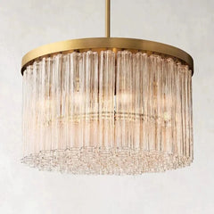 Franing Chandelier,SHOP ALL,glass chandelier Lacquered Brass Cielitoe Round Chandelier 36''