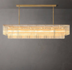 Franing Chandelier,SHOP ALL,glass chandelier Lacquered Burnished Brass Amadeo Rectangular Chandelier 72''D
