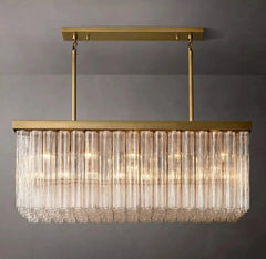 Franing Chandelier,SHOP ALL,glass chandelier Lacquered Burnished Brass Cielitoe Linear Chandelier 54″ 18-Lights