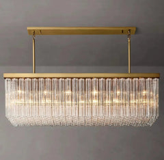 Franing Chandelier,SHOP ALL,glass chandelier Lacquered Burnished Brass Cielitoe Linear Chandelier 72″  21-Lights