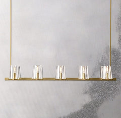 Franing Chandelier,SHOP ALL,glass chandelier Lacquered Burnished Brass Paulay Linear Chandelier 49"