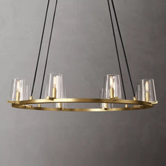 Franing Chandelier,SHOP ALL,glass chandelier Lacquered Burnished Brass Paulay Round Chandelier 36"