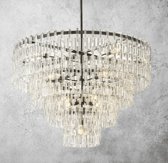 Franing Chandelier,SHOP ALL,glass chandelier Mariogold Multi-Tier Crystal Chain Round Chandelier 36" 48" 60"