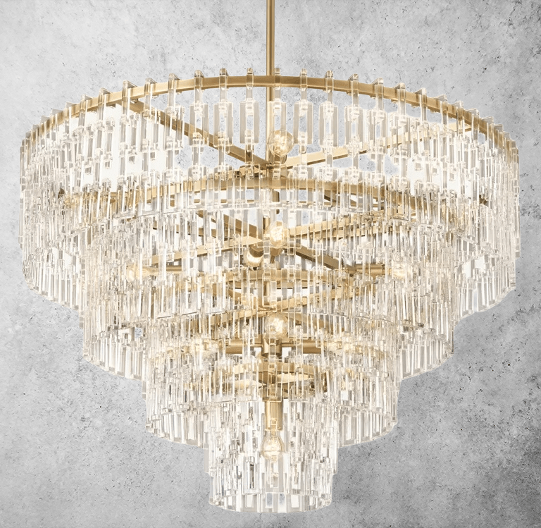 Franing Chandelier,SHOP ALL,glass chandelier Mariogold Multi-Tier Crystal Chain Round Chandelier 36" 48" 60"
