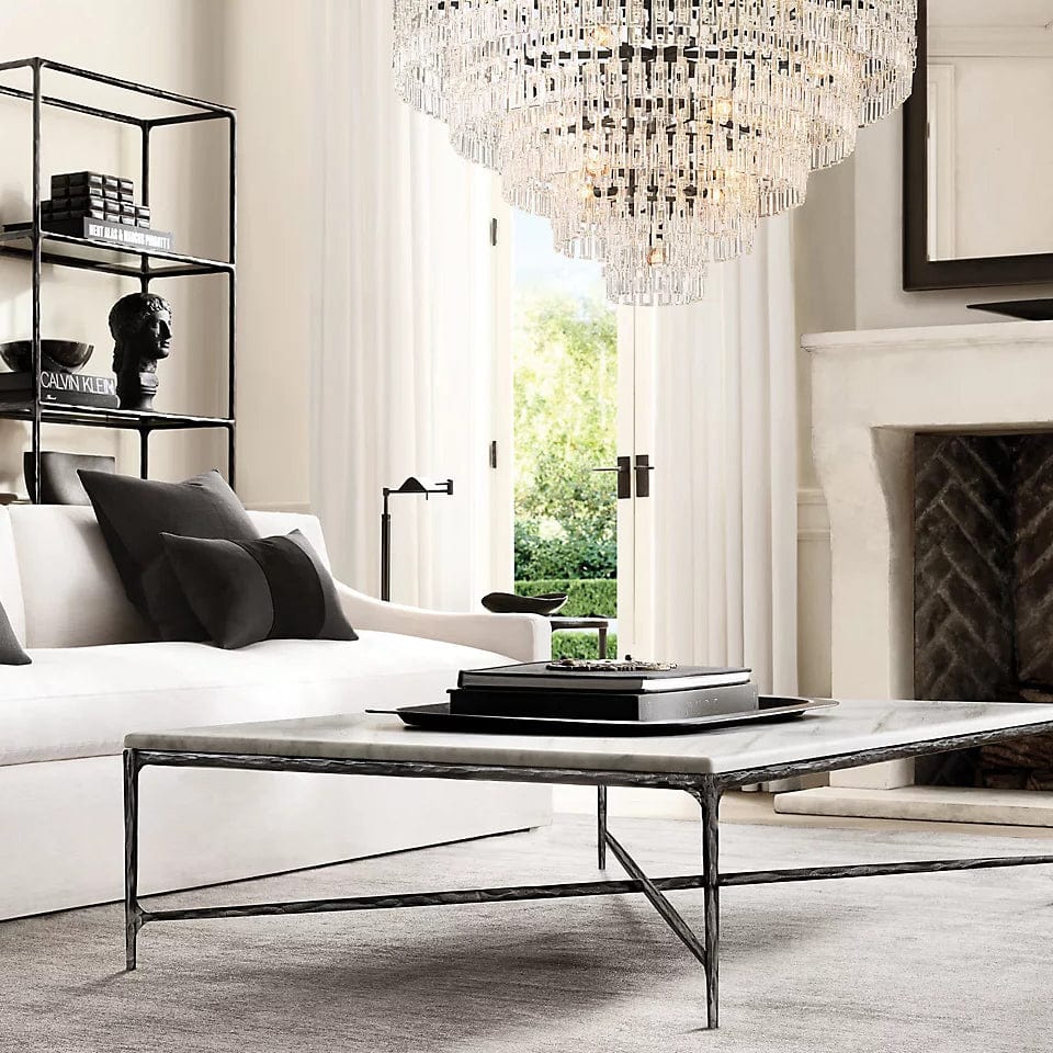 Franing Chandelier,SHOP ALL,glass chandelier Mariogold Multi-Tier Crystal Chain Round Chandelier 36" 48" 60"