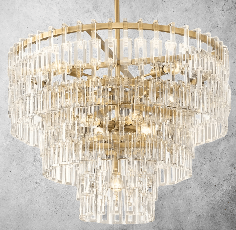 Franing Chandelier,SHOP ALL,glass chandelier Mariogold Multi-Tier Crystal Chain Round Chandelier 36" 48" 60"