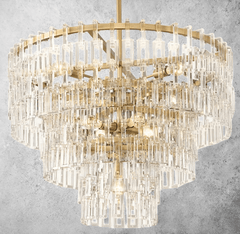 Franing Chandelier,SHOP ALL,glass chandelier Mariogold Multi-Tier Crystal Chain Round Chandelier 36" 48" 60"