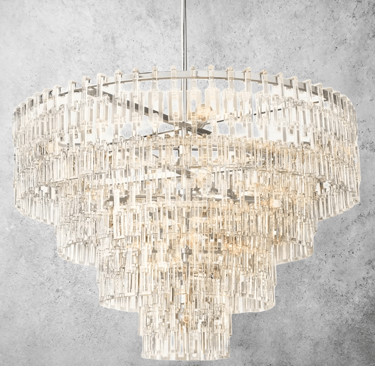 Franing Chandelier,SHOP ALL,glass chandelier Mariogold Multi-Tier Crystal Chain Round Chandelier 36" 48" 60"