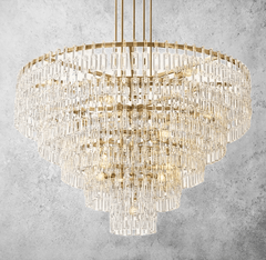 Franing Chandelier,SHOP ALL,glass chandelier Mariogold Multi-Tier Crystal Chain Round Chandelier 36" 48" 60"