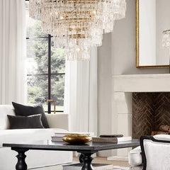 Franing Chandelier,SHOP ALL,glass chandelier Mariogold Multi-Tier Crystal Chain Round Chandelier 36" 48" 60"