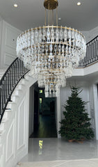 Franing Chandelier,SHOP ALL,glass chandelier Mariogold Multi-Tier Crystal Chain Round Chandelier 36" 48" 60"