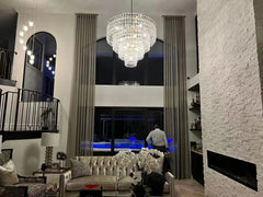Franing Chandelier,SHOP ALL,glass chandelier Mariogold Multi-Tier Crystal Chain Round Chandelier 36" 48" 60"