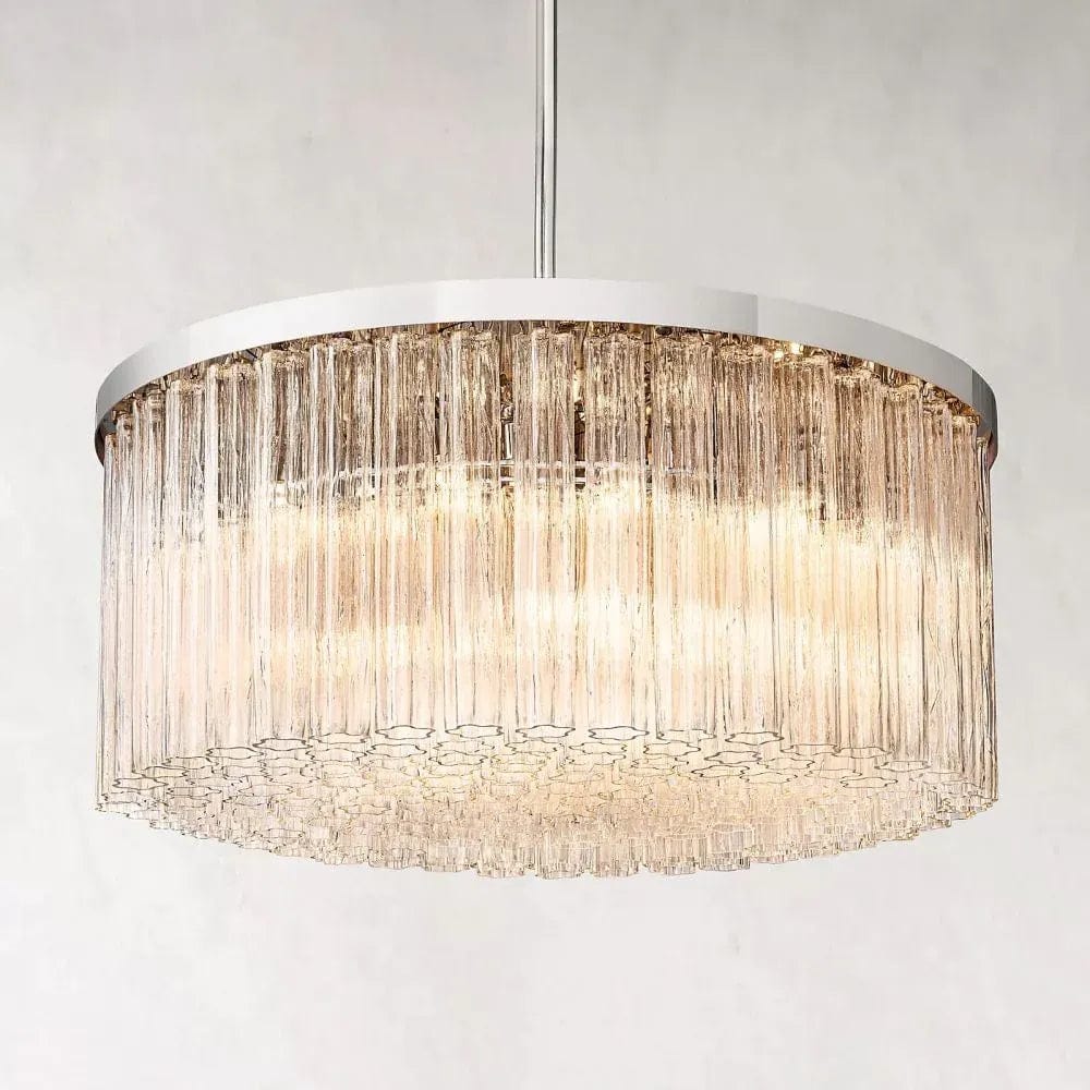 Franing Chandelier,SHOP ALL,glass chandelier Polished Nickel Cielitoe Round Chandelier 36''