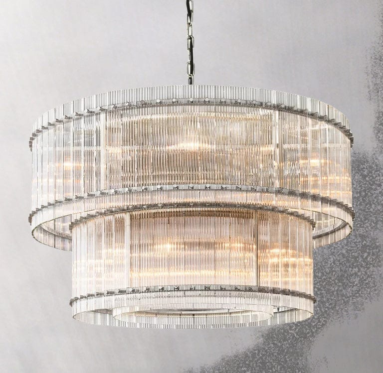 Franing Chandelier,SHOP ALL,glass chandelier Polished Nickel San Marcon 2-Tier Round Chandelier 48"